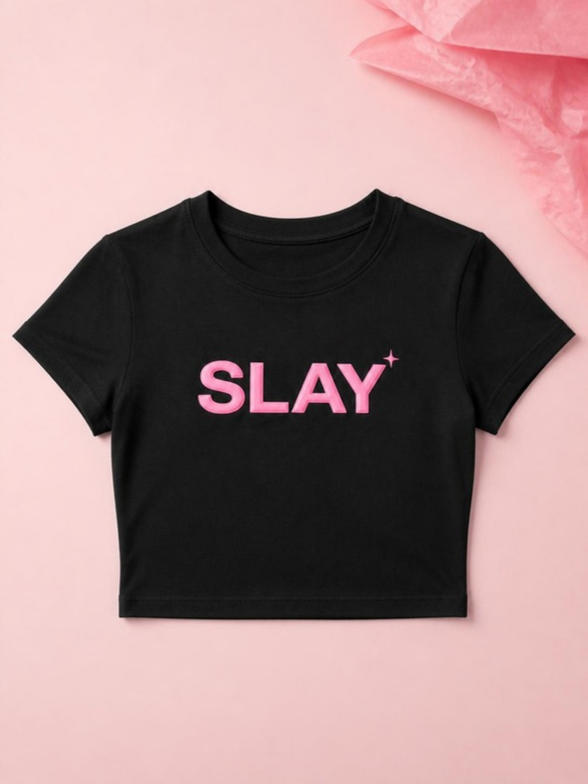 SLAY Basic Crop siyah – ürün çekimi